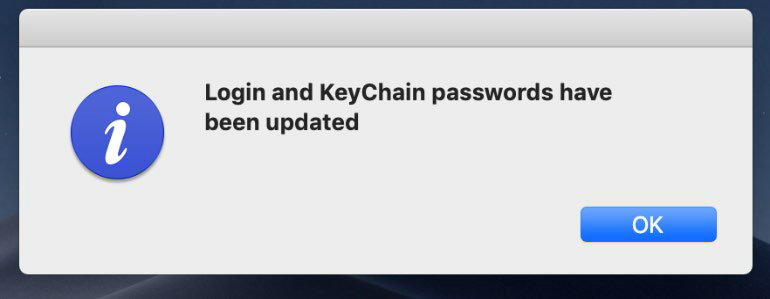 Password update success